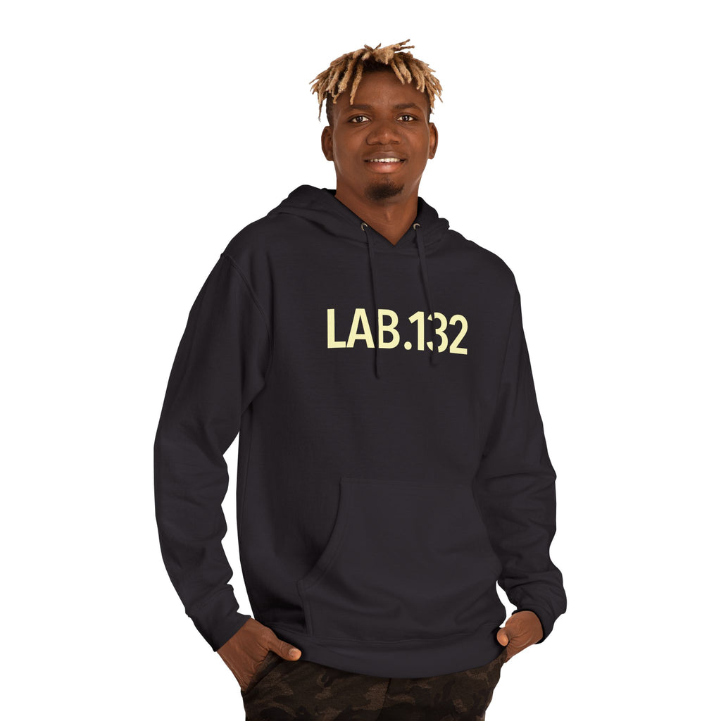 LAB.132 Hoodie — Minimalist Yellow Logo Pullover
