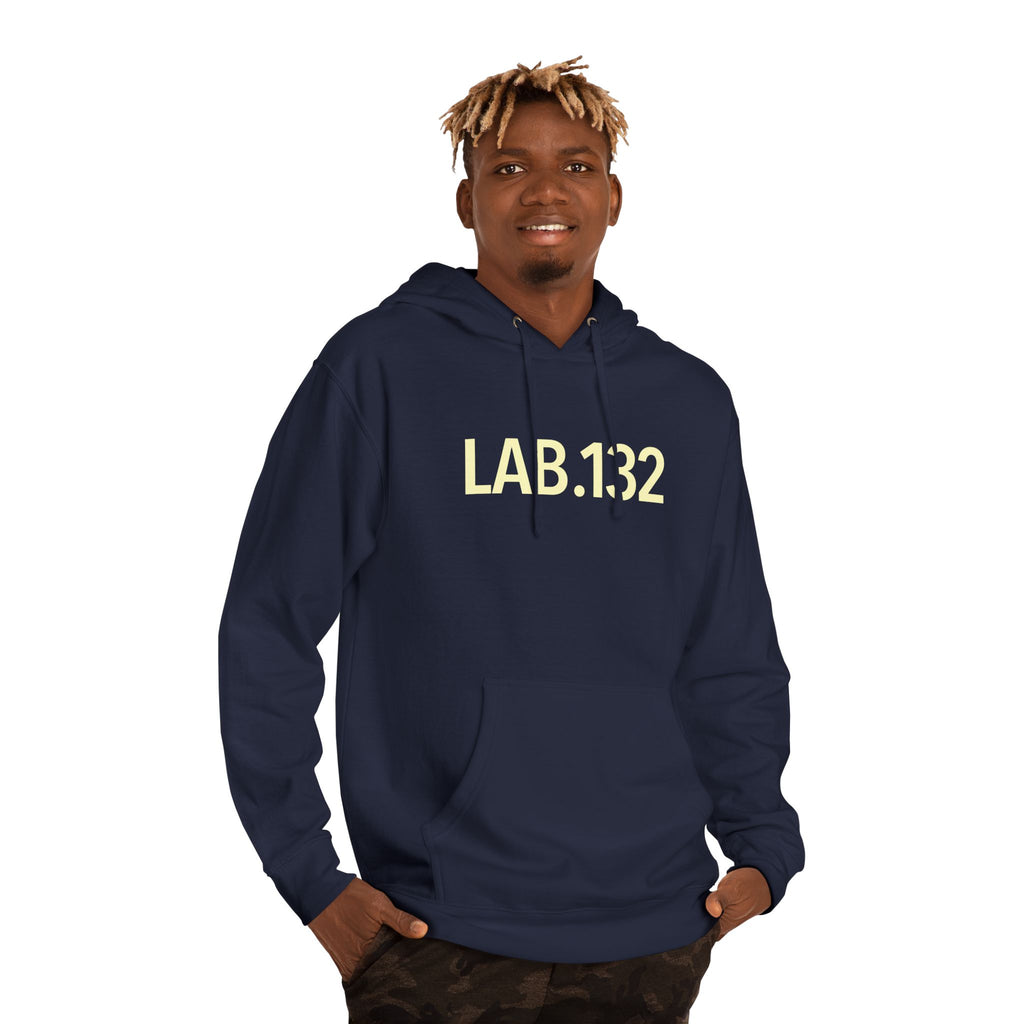 LAB.132 Hoodie — Minimalist Yellow Logo Pullover