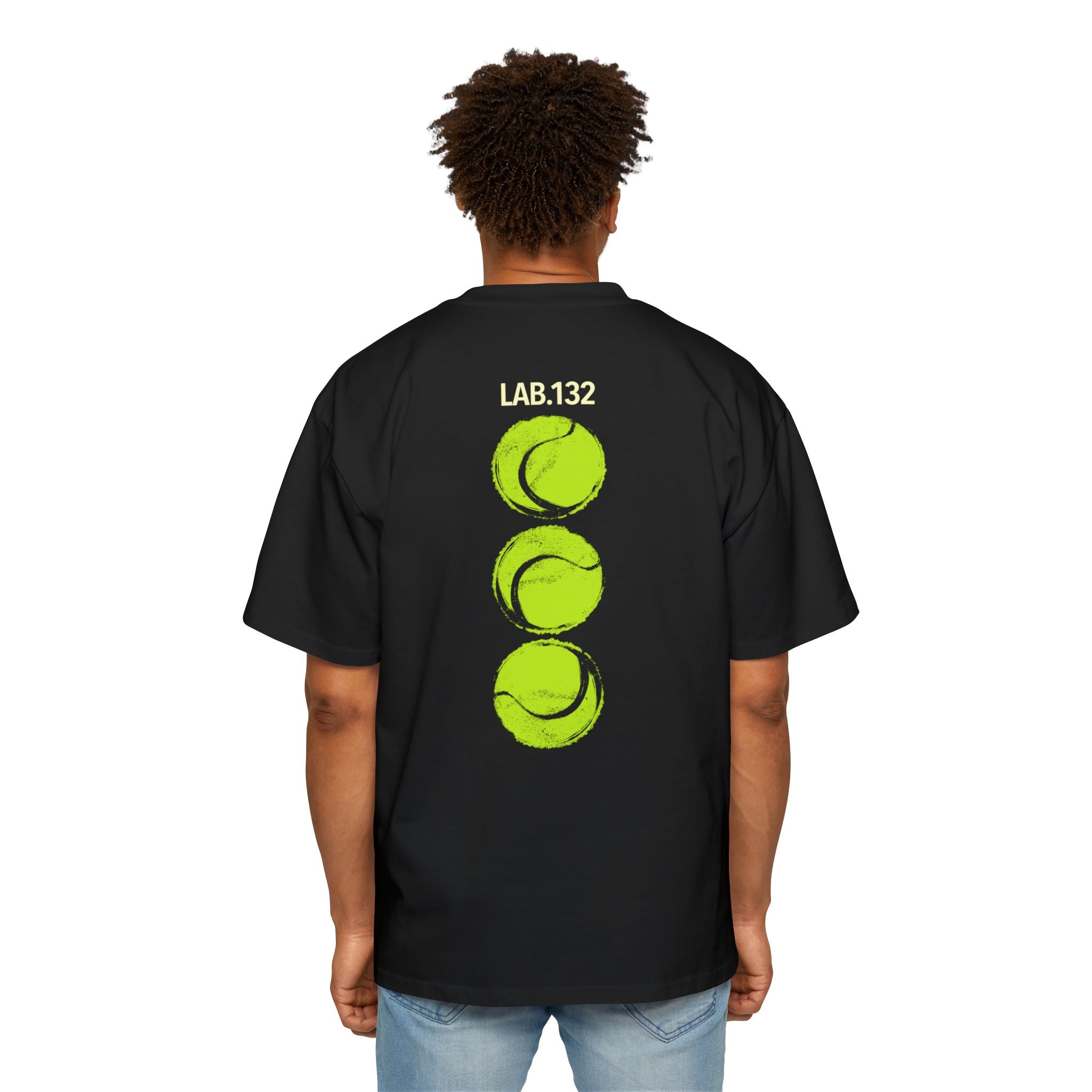 T-Shirt — LAB.132 Neon Tennis Balls Oversized Graphic Tee
